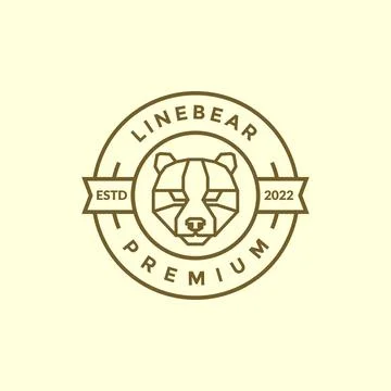 Line polygon head bear badge logo design vector graphic symbol icon illustr.. Stock Illustration
