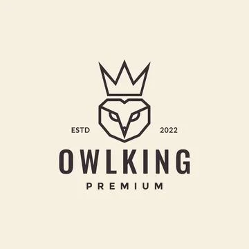 Line polygon owl with crown logo design vector graphic symbol icon illustra.. Stock Illustration