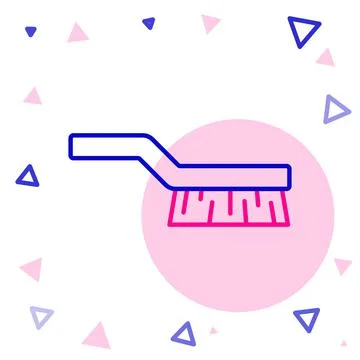 Line Pool table brush icon isolated on white background. Biliard table brush イラスト素材