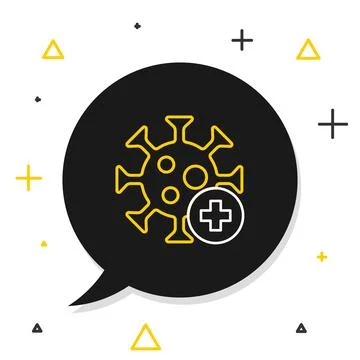 Line Positive virus icon isolated on white background. Corona virus 2019-nCoV Stock Illustration