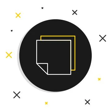 Line Post note stickers icon isolated on white background. Sticky tapes with Stock Illustration