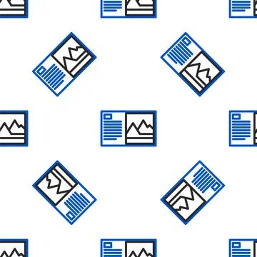 Line Postcard icon isolated seamless pattern on white background. Colorful イラスト素材