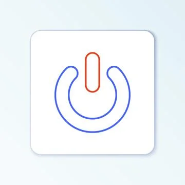 Line Power button icon isolated on white background. Start sign. Colorful Illustrazione stock