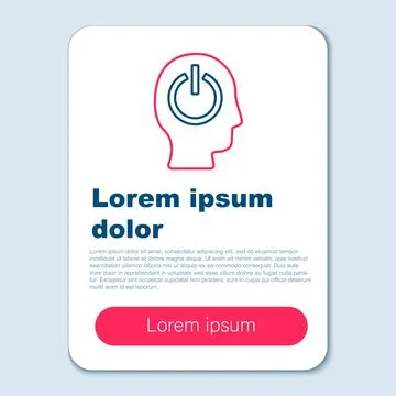 Line Power button icon isolated on grey background. Start sign. Colorful outline 스톡 일러스트