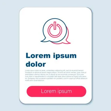 Line Power button icon isolated on grey background. Start sign. Colorful outline 스톡 일러스트