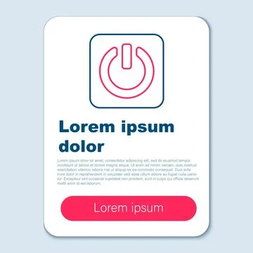 Line Power button icon isolated on grey background. Start sign. Colorful outline 스톡 일러스트