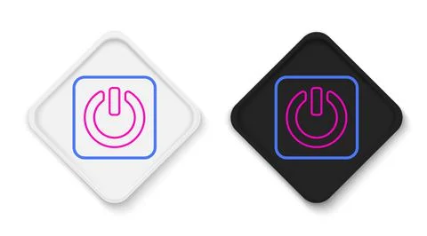 Line Power button icon isolated on white background. Start sign. Colorful Stock Illustration