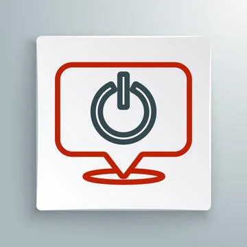 Line Power button icon isolated on white background. Start sign. Colorful Stock Illustration