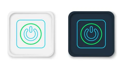 Line Power button icon isolated on white background. Start sign. Colorful o.. Stock Illustration