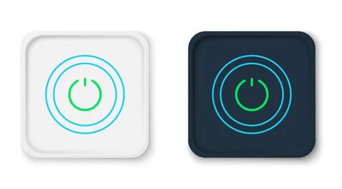 Line Power button icon isolated on white background. Start sign. Colorful o.. Stock Illustration