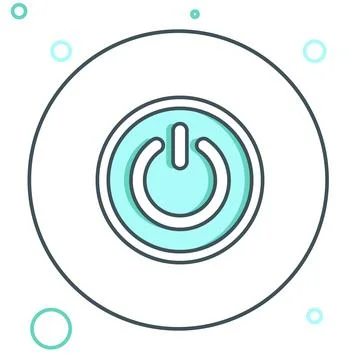 Line Power button icon isolated on white background. Start sign. Colorful o.. Stock Illustration