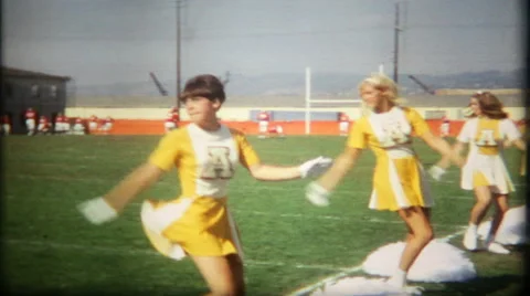 A line of pretty high school cheerleaders 1950s vintage film home movie 1125 Stock Footage 40389318