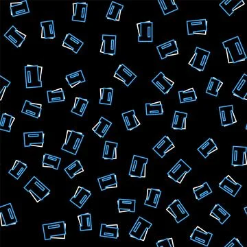 Line Printer icon isolated seamless pattern on black background. Vector Stock Illustration