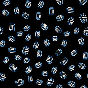 Line Printer icon isolated seamless pattern on black background.  Vector Stock Illustration