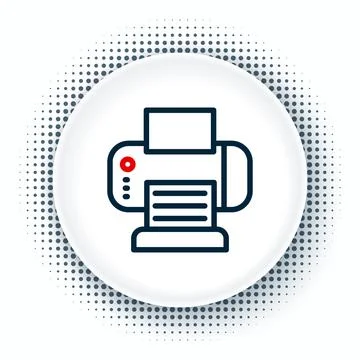 Line Printer icon isolated on white background. Colorful outline concept. Vector Stock Illustration
