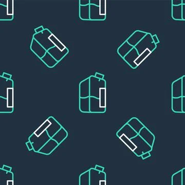 Line Printer ink bottle icon isolated seamless pattern on black background Stock Illustration