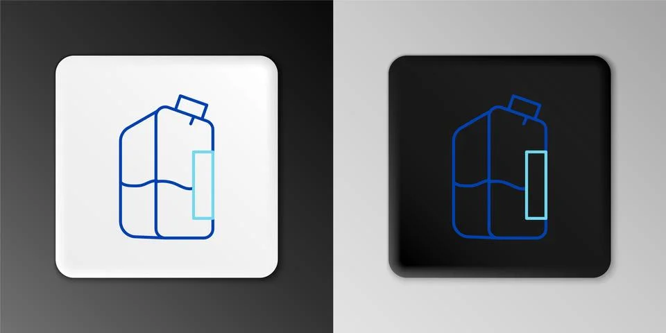 Line Printer ink bottle icon isolated on grey background. Colorful outline Stock Illustration