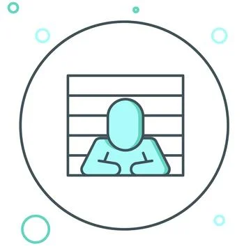Line Prisoner icon isolated on white background. Colorful outline concept. .. Stock Illustration