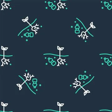 Line The problem of pollution of the planet icon isolated seamless pattern on Stock Illustration