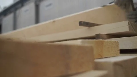 Line for processing wood at the woodworking and furniture plant Stock Footage 79295467