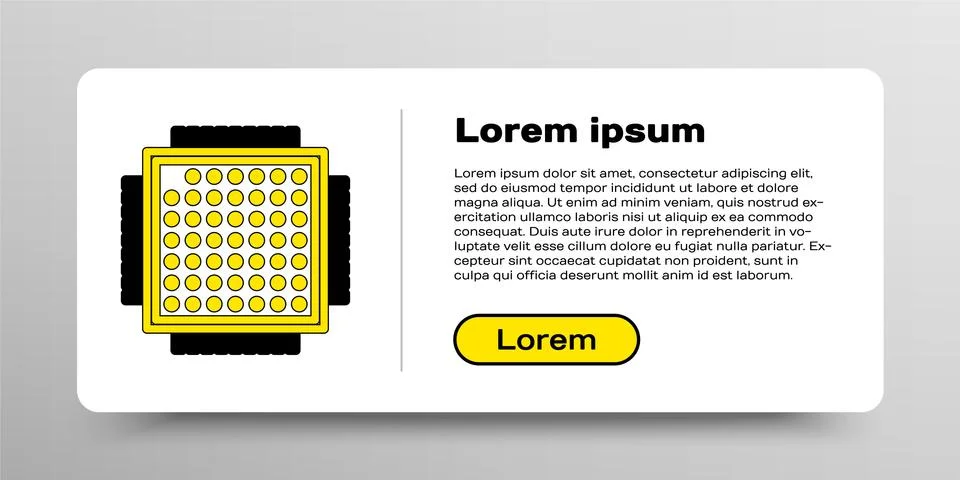 Line Processor icon isolated on white background. CPU, central processing unit 스톡 일러스트