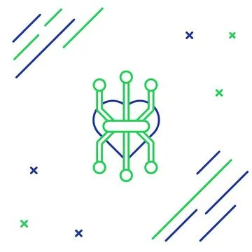 Line Processor icon isolated on white background. CPU, central processing u.. Illustrazione stock