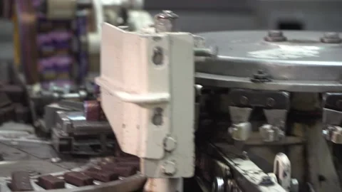 Line for the production and packaging of sweets in a chocolate factory. Stock Footage 162665827