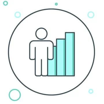 Line Productive human icon isolated on white background. Idea work, success.. Stock Illustration