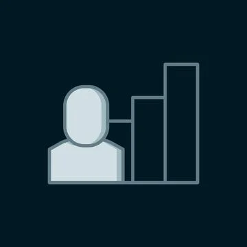 Line Productive human icon isolated on black background. Idea work, success.. Stock Illustration