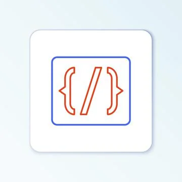 Line Programming language syntax icon isolated on white background. Syntax pr Stock Illustration
