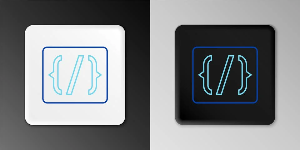 Line Programming language syntax icon isolated on grey background. Syntax Stock Illustration