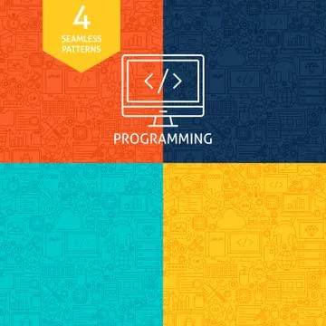 Line Programming Patterns Illustrazione stock