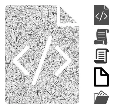 Line Programming Script Page Icon Vector Mosaic イラスト素材