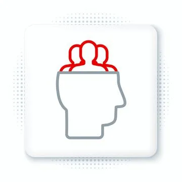 Line Project team base icon isolated on white background. Business analysis a Illustrazione stock