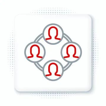 Line Project team base icon isolated on white background. Business analysis and Stockillustratie
