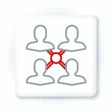 Line Project team base icon isolated on white background. Business analysis and Illustrazione stock