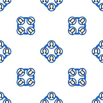 Line Project team base icon isolated seamless pattern on white background Stock Illustration