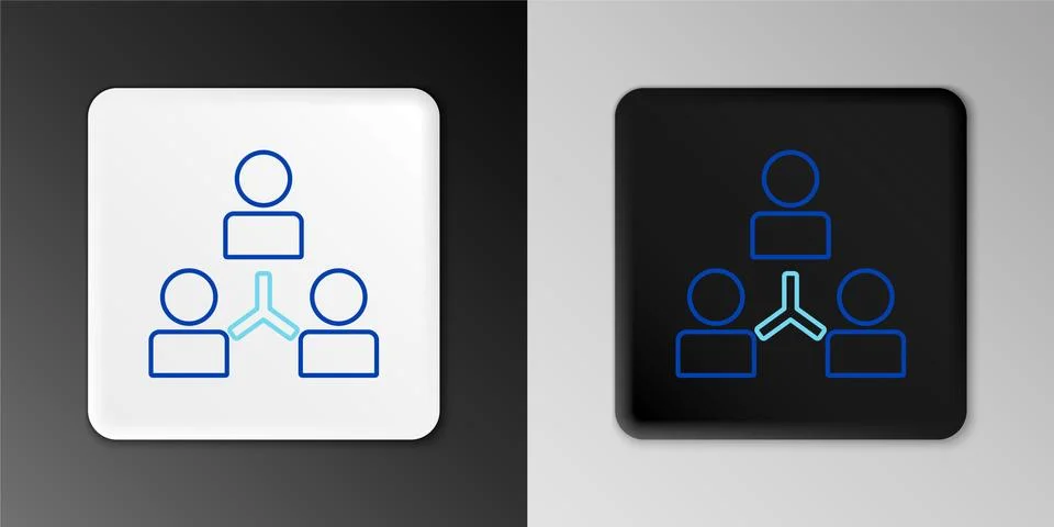 Line Project team base icon isolated on grey background. Business analysis and Stock Illustration