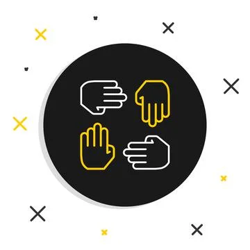 Line Project team base icon isolated on white background. Business analysis and Stock Illustration