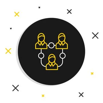 Line Project team base icon isolated on white background. Business analysis and 스톡 일러스트