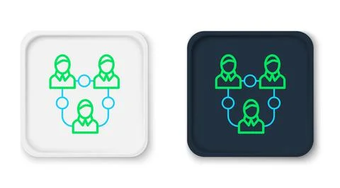 Line Project team base icon isolated on white background. Business analysis and Illustrazione stock