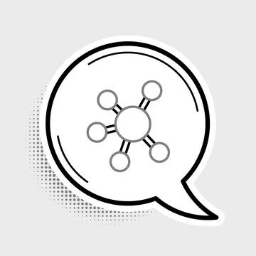 Line Project team base icon isolated on grey background. Business analysis and Stock Illustration