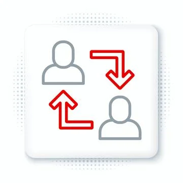 Line Project team base icon isolated on white background. Business analysis and Stock Illustration