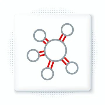 Line Project team base icon isolated on white background. Business analysis and 스톡 일러스트