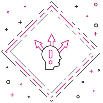 Line Project team base icon isolated on white background. Business analysis and Illustrazione stock