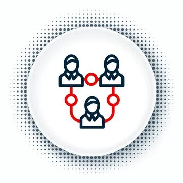 Line Project team base icon isolated on white background. Business analysis and Illustrazione stock