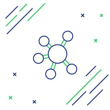 Line Project team base icon isolated on white background. Business analysis and Illustrazione stock