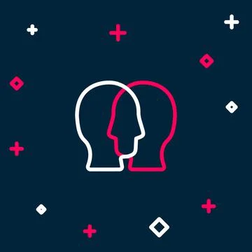 Line Project team base icon isolated on blue background. Business analysis and イラスト素材