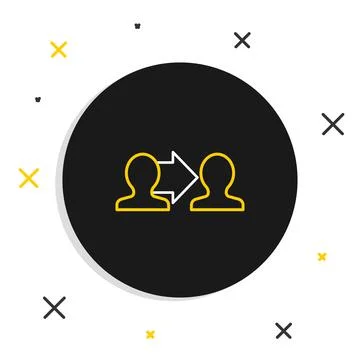 Line Project team base icon isolated on white background. Business analysis and Stock Illustration