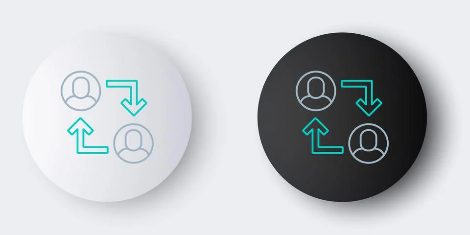 Line Project team base icon isolated on grey background. Business analysis and Stockillustratie